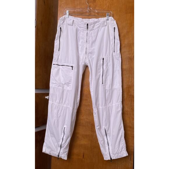 Vintage The People of the Labyrinths White Cargo Pants Zippers Rave Sz M Xx POTL